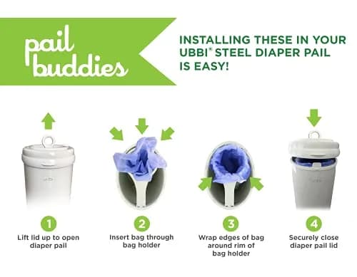 Pail Buddies Diaper Pail Refill Bags 75 Count | Odor Control, Tear-Resistant, 13-Gallon Capacity thumbnail 5