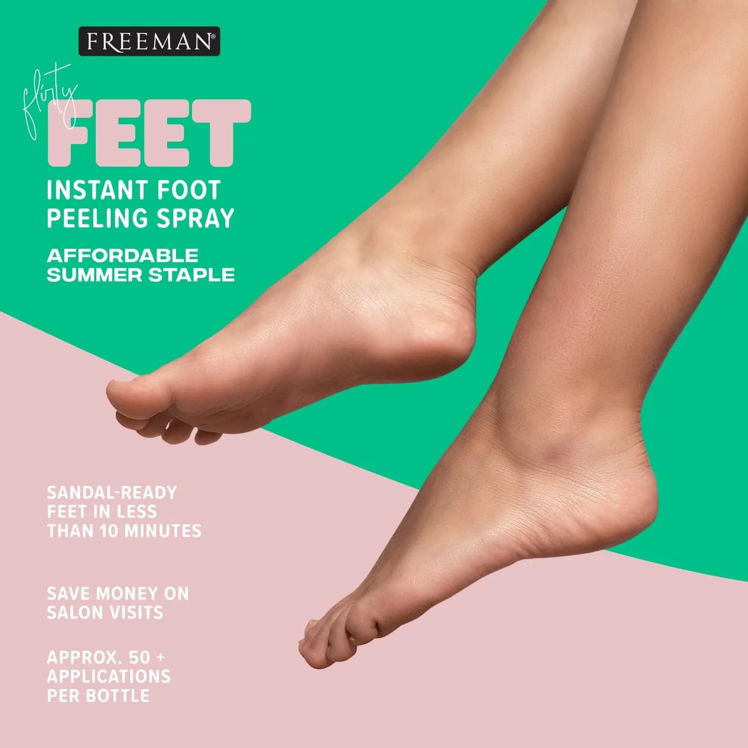 Freeman Flirty Feet Coconut & Aloe Foot Peeling Spray 118ml (4 fl.oz.) | Exfoliates Dead Skin for Soft, Smooth Feet - view 5