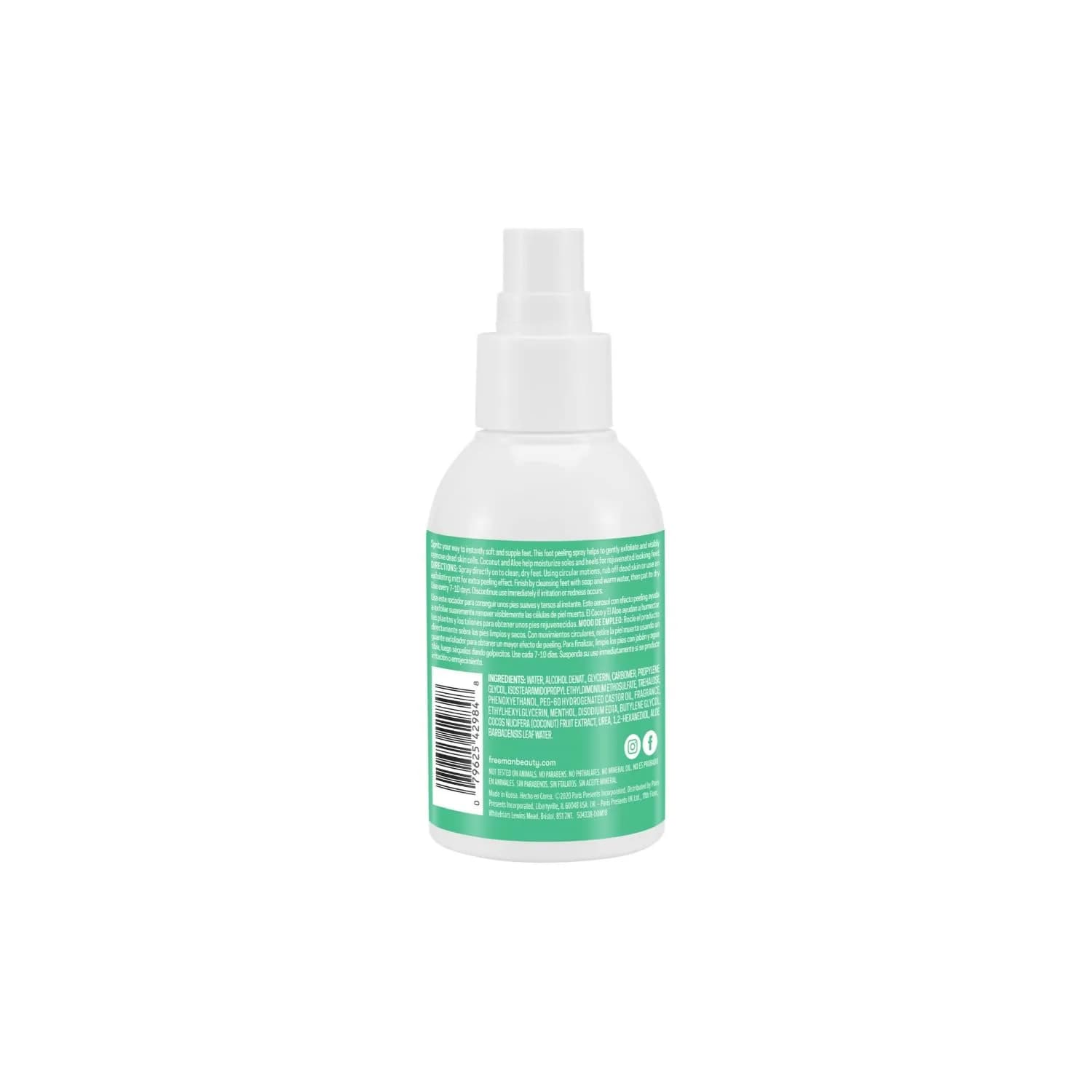 Freeman Flirty Feet Coconut & Aloe Foot Peeling Spray 118ml (4 fl.oz.) | Exfoliates Dead Skin for Soft, Smooth Feet - view 9