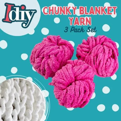 SCS Direct Chunky Chenille Yarn 3 Pack White 72 Yards Total (216 Yards / 0.93 kg) | Jumbo Yarn for Crochet & Arm Knitting thumbnail 2