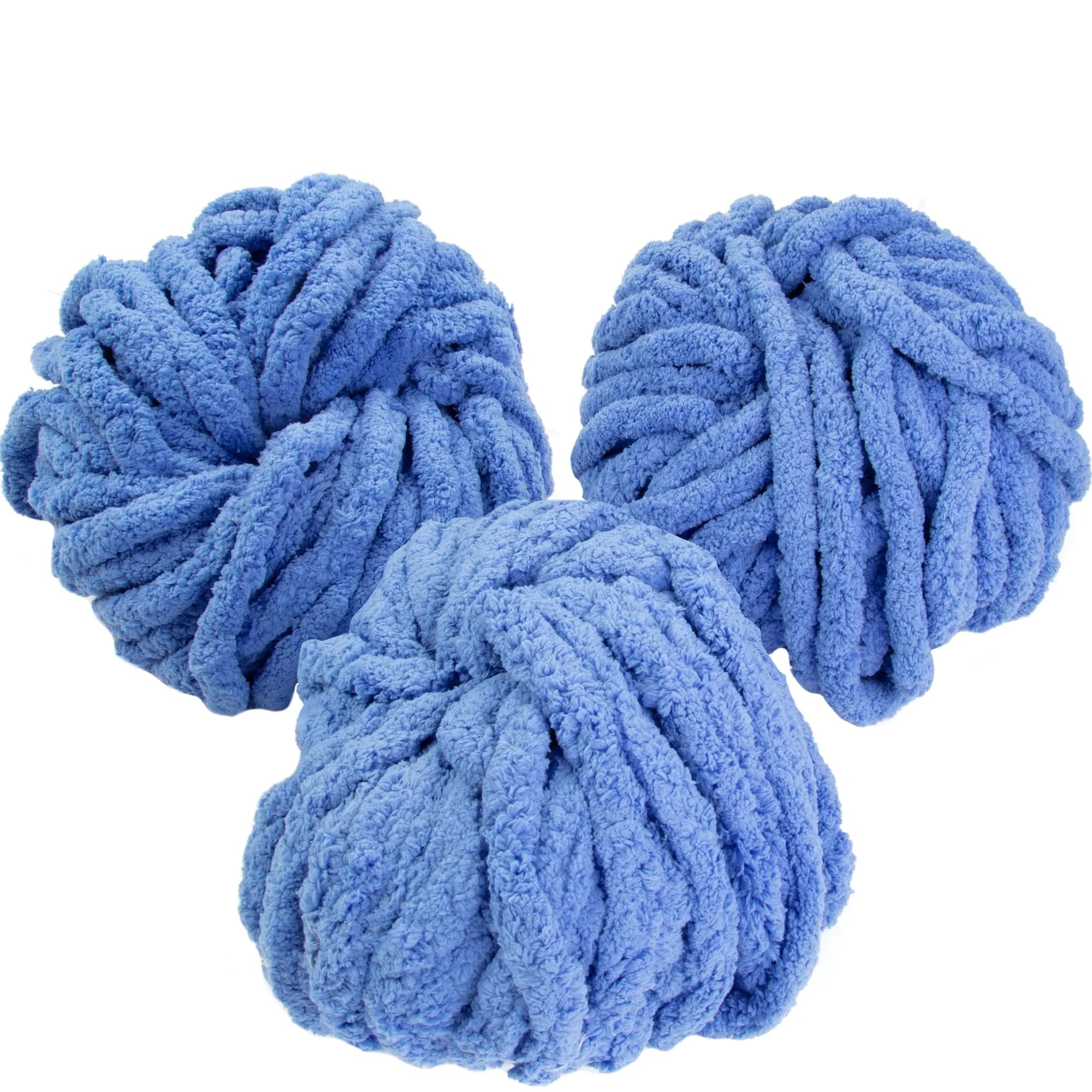 SCS Direct Chunky Yarn 3 Pack Indigo Blue 72 Yards (65.8 m) | Jumbo Chenille Yarn for Knitting & Crocheting - main product image