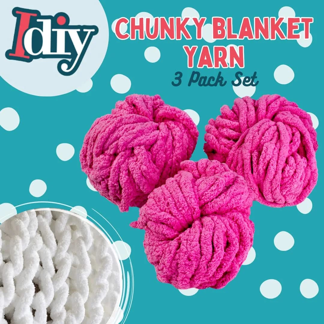 SCS Direct Chunky Yarn 3 Pack Indigo Blue 72 Yards (65.8 m) | Jumbo Chenille Yarn for Knitting & Crocheting - view 2