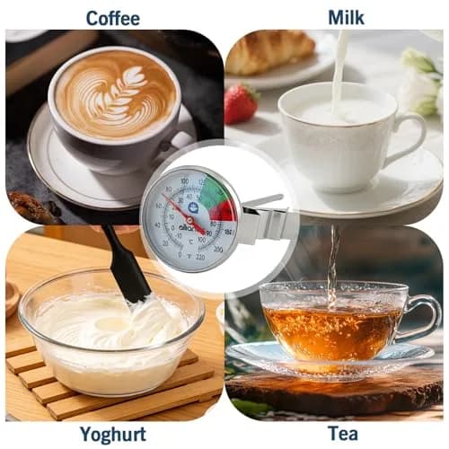 ALLIANCE BREW GEAR Milk Frothing Thermometer with Clip,White,0-220°F | Accurate, Recalibratable for Latte & Cappuccino thumbnail 6