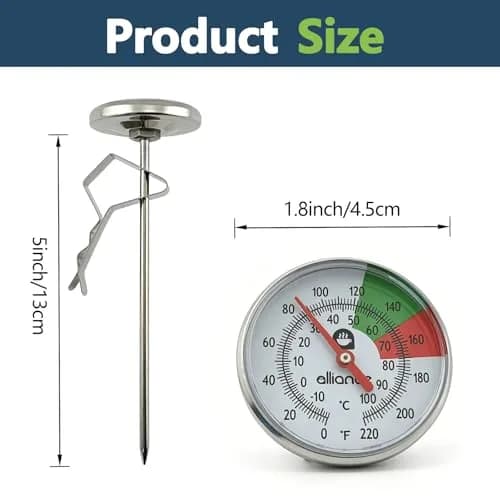 ALLIANCE BREW GEAR Milk Frothing Thermometer with Clip,White,0-220°F | Accurate, Recalibratable for Latte & Cappuccino thumbnail 2