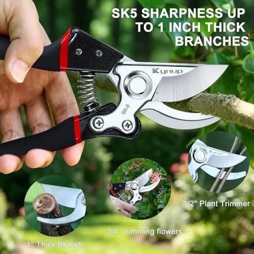 Kynup Heavy Duty Pruning Shears for Gardening, Bonsai Cutters 21.8 cm (8.6 Inches) | SK-5 Steel Blades thumbnail 5