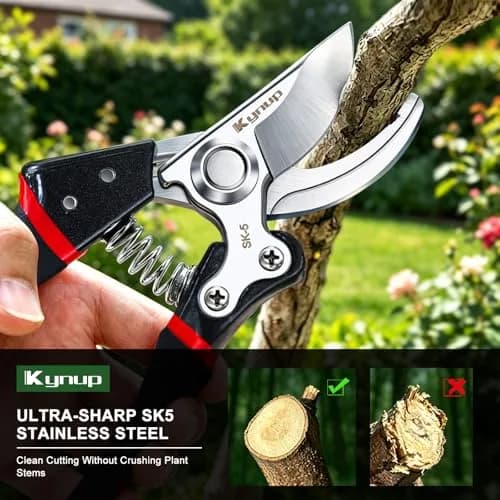Kynup Heavy Duty Pruning Shears for Gardening, Bonsai Cutters 21.8 cm (8.6 Inches) | SK-5 Steel Blades thumbnail 2