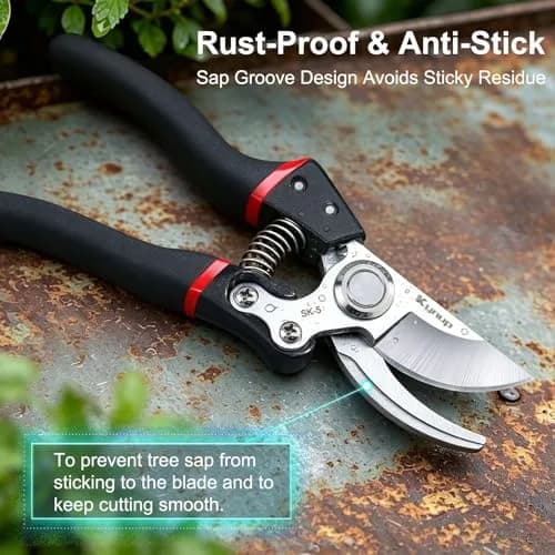 Kynup Heavy Duty Pruning Shears for Gardening, Bonsai Cutters 21.8 cm (8.6 Inches) | SK-5 Steel Blades thumbnail 3