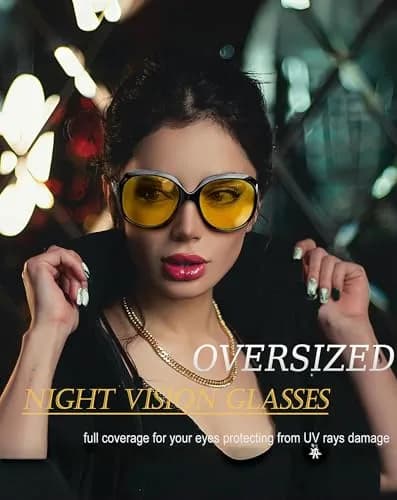 Joopin Oversized Night Driving Yellow Lens Sunglasses for Women | UV400 Protection thumbnail 4