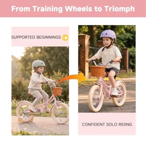 ACEGER Girls Bike with Basket 16 Inch | Retro Style for Kids 3-12 Years thumbnail 3