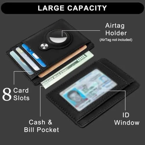 Hawanik Slim Minimalist Front Pocket Air Tag Wallet Thin Card Holder Wallet thumbnail 3