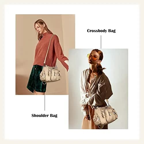 Angel Kiss Large Hobo Handbag Apricot | Soft PU Leather Top Handle Satchel Shoulder Bag thumbnail 7