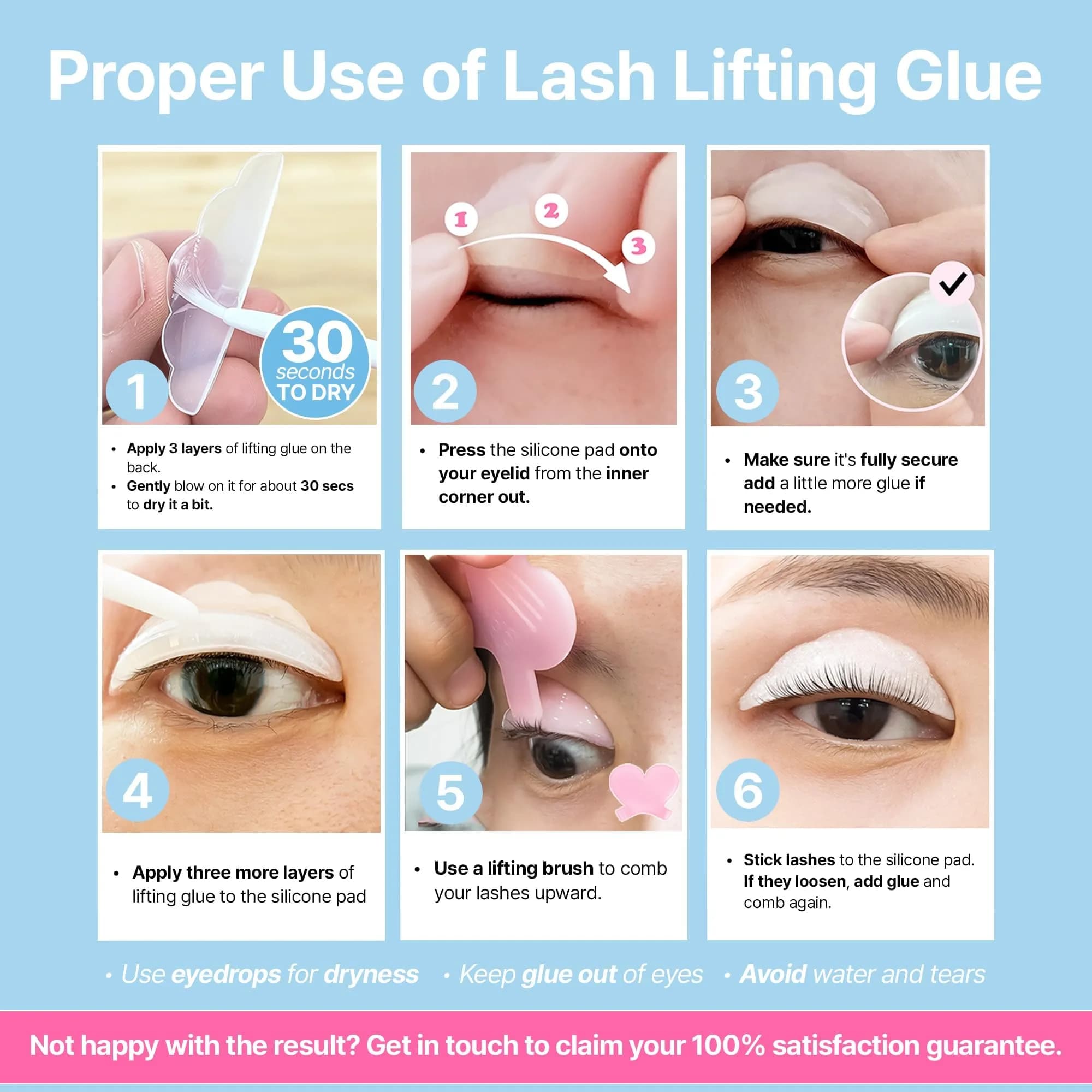 CLIONE PRIME Korean Lash Lift Kit - Blue Eyelash Perm Kit for Eyebrow Lamination & Natural Curl | 5ml Glue, 3 Sizes Rods - view 3