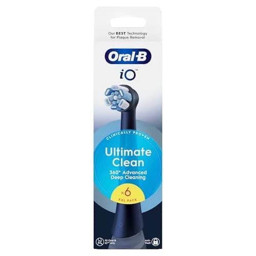 Oral-B Ultimate Clean Replacement Toothbrush Heads Black 6 Count | Deep Cleaning for Oral-B iO Electric Toothbrushes thumbnail 1
