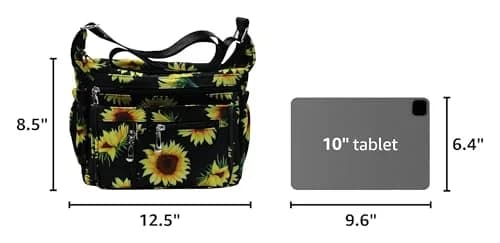 Fabuxry Floral Sunflowers Crossbody Bag for Women | Lightweight Nylon Travel & Everyday Purse thumbnail 3