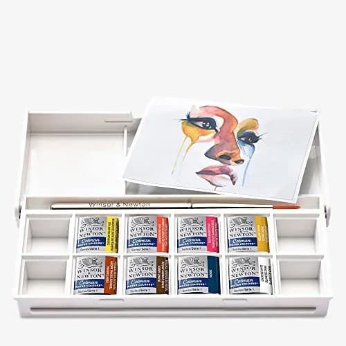 Winsor & Newton Cotman Watercolor Paint Set, 8 Half Pan Portrait Colors | Fine Art Pigments, Transparent Color thumbnail 1