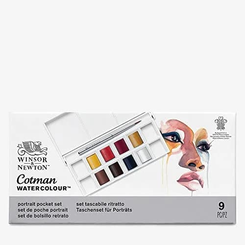Winsor & Newton Cotman Watercolor Paint Set, 8 Half Pan Portrait Colors | Fine Art Pigments, Transparent Color thumbnail 2