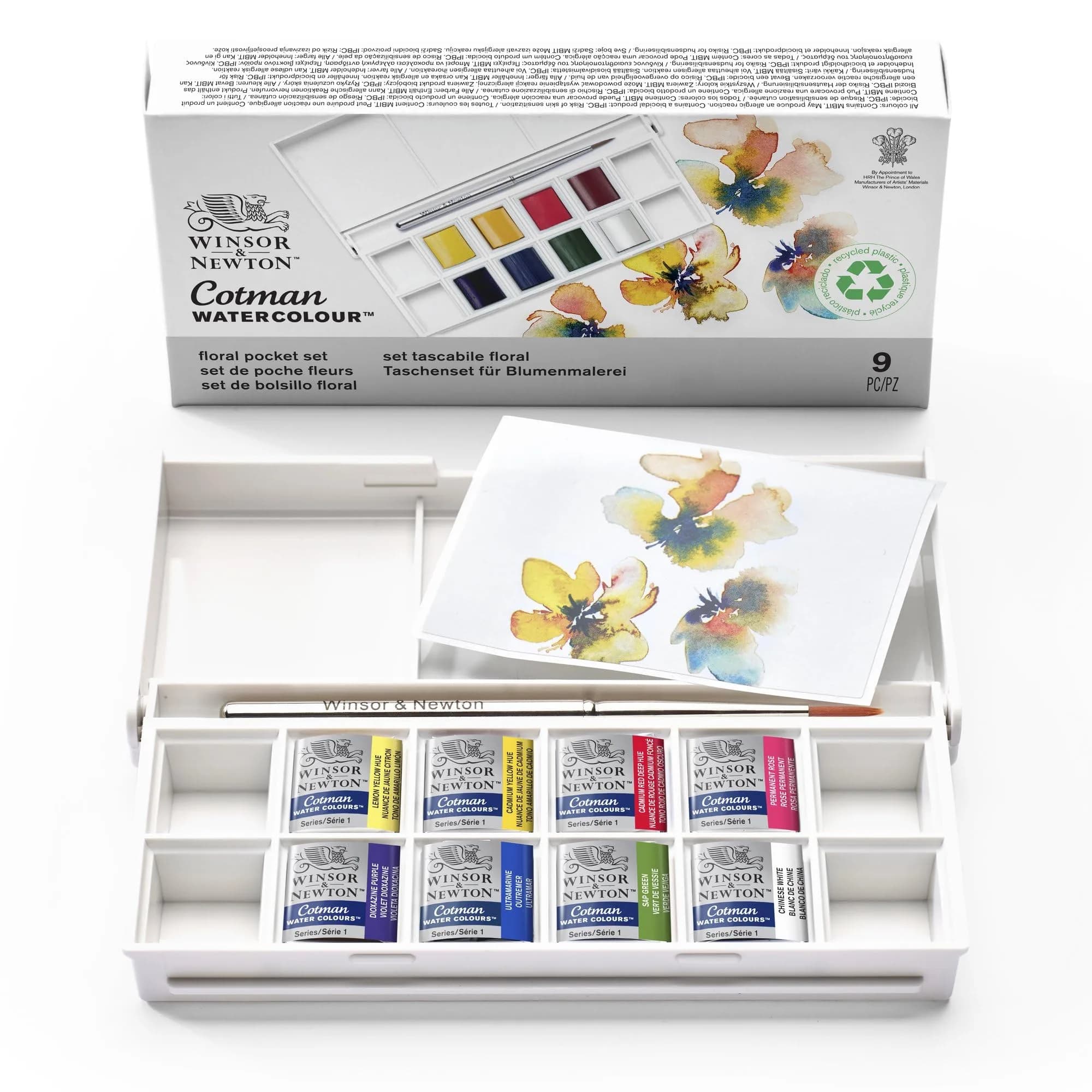 Winsor & Newton Cotman Watercolor Paint Set, 8 Half Pans, Floral Pocket Set | Fine Art Pigments, Transparent Color, Lightfast & Permanent - main product image