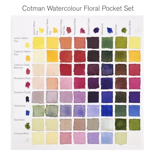 Winsor & Newton Cotman Watercolor Paint Set, 8 Half Pans, Floral Pocket Set | Fine Art Pigments, Transparent Color, Lightfast & Permanent thumbnail 4