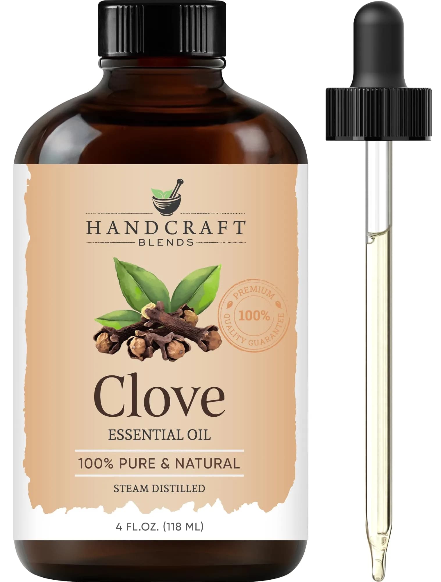Handcraft Blends Clove Essential Oil 120ml (4 Fl Oz) | Pure & Natural Premium Grade for Diffuser, Skin, Soap Making - main product image