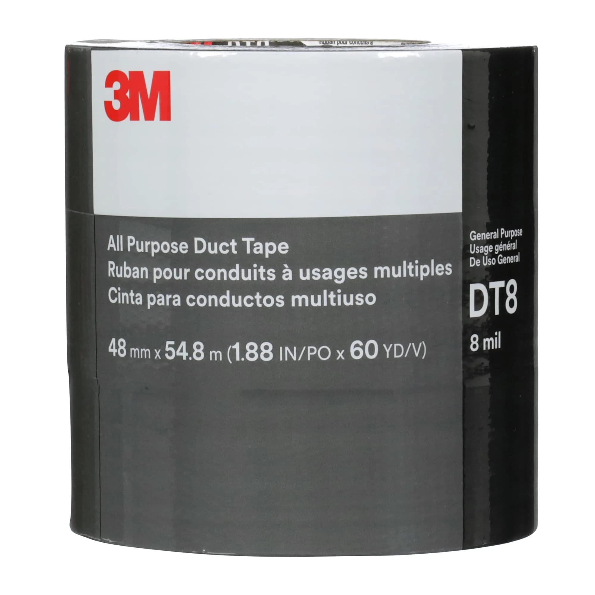 3M All Purpose Duct Tape DT8 Silver 1.88 in x 60 yd (156g) | Industrial Strength, Water Resistant - view 5
