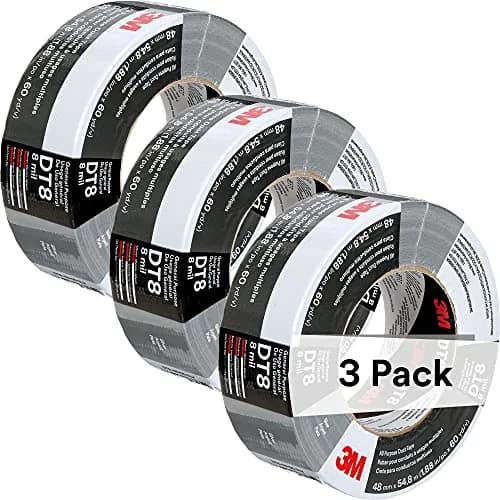 3M All Purpose Duct Tape DT8 Silver 1.88 in x 60 yd (156g) | Industrial Strength, Water Resistant thumbnail 1