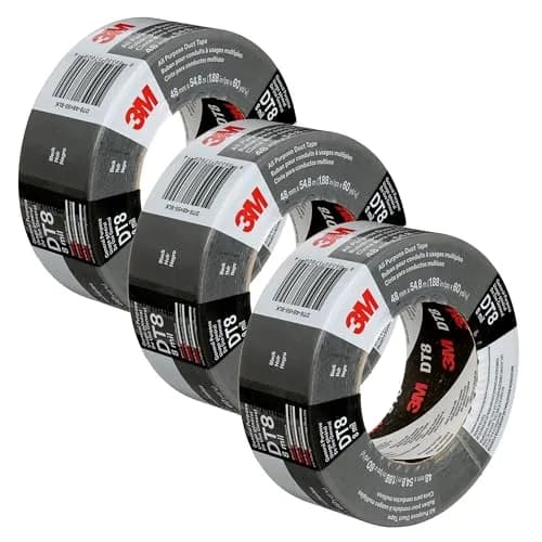 3M Duct Tape DT8, 3 Pack, Industrial Strength, Black Color, 1.88 in x 60 yd | Heavy Duty Tape for HVAC and Repairs thumbnail 1