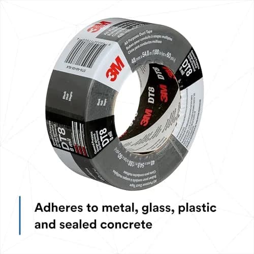 3M Duct Tape DT8, 3 Pack, Industrial Strength, Black Color, 1.88 in x 60 yd | Heavy Duty Tape for HVAC and Repairs thumbnail 2