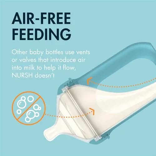 Boon Nursh Silicone Baby Bottles - Medium Flow - Tie Dye - 8 Oz (237ml) - 3 Count | Air-Free Feeding for Reduced Colic thumbnail 3