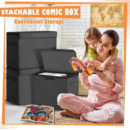 Leffis Comic Book Storage Box 15.5" x 7.5" x 11.3" | Holds 150 Comics, Waterproof, Foldable, Impact Resistant thumbnail 4