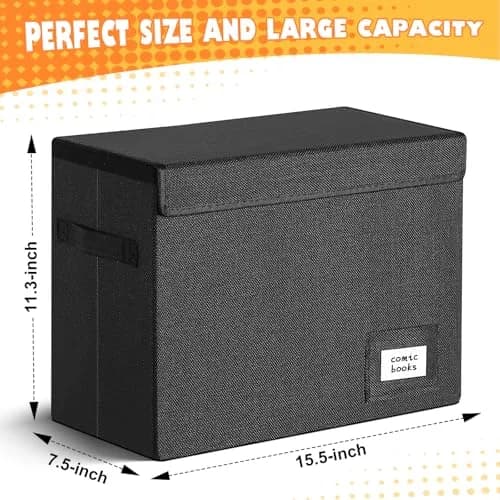 Leffis Comic Book Storage Box 15.5" x 7.5" x 11.3" | Holds 150 Comics, Waterproof, Foldable, Impact Resistant thumbnail 2