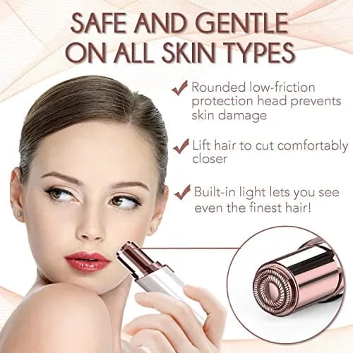 gurelax Electric Facial Hair Remover 5 Piece Set | Painless, Rechargeable, Hypoallergenic for Women thumbnail 5