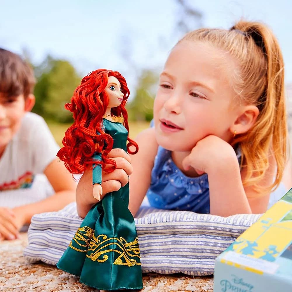Disney Store Merida Classic Doll 11.5 Inches | Includes Brush, Fully Poseable Toy in Green Gown - view 4