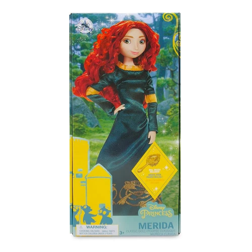 Disney Store Merida Classic Doll 11.5 Inches | Includes Brush, Fully Poseable Toy in Green Gown - view 8