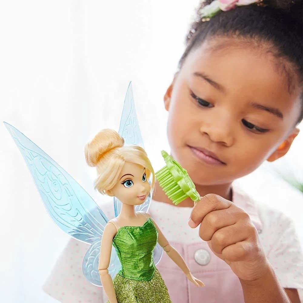 Disney Store Tinker Bell Classic Doll 11 Inches | Fully Posable Toy with Brush and Wings - view 4
