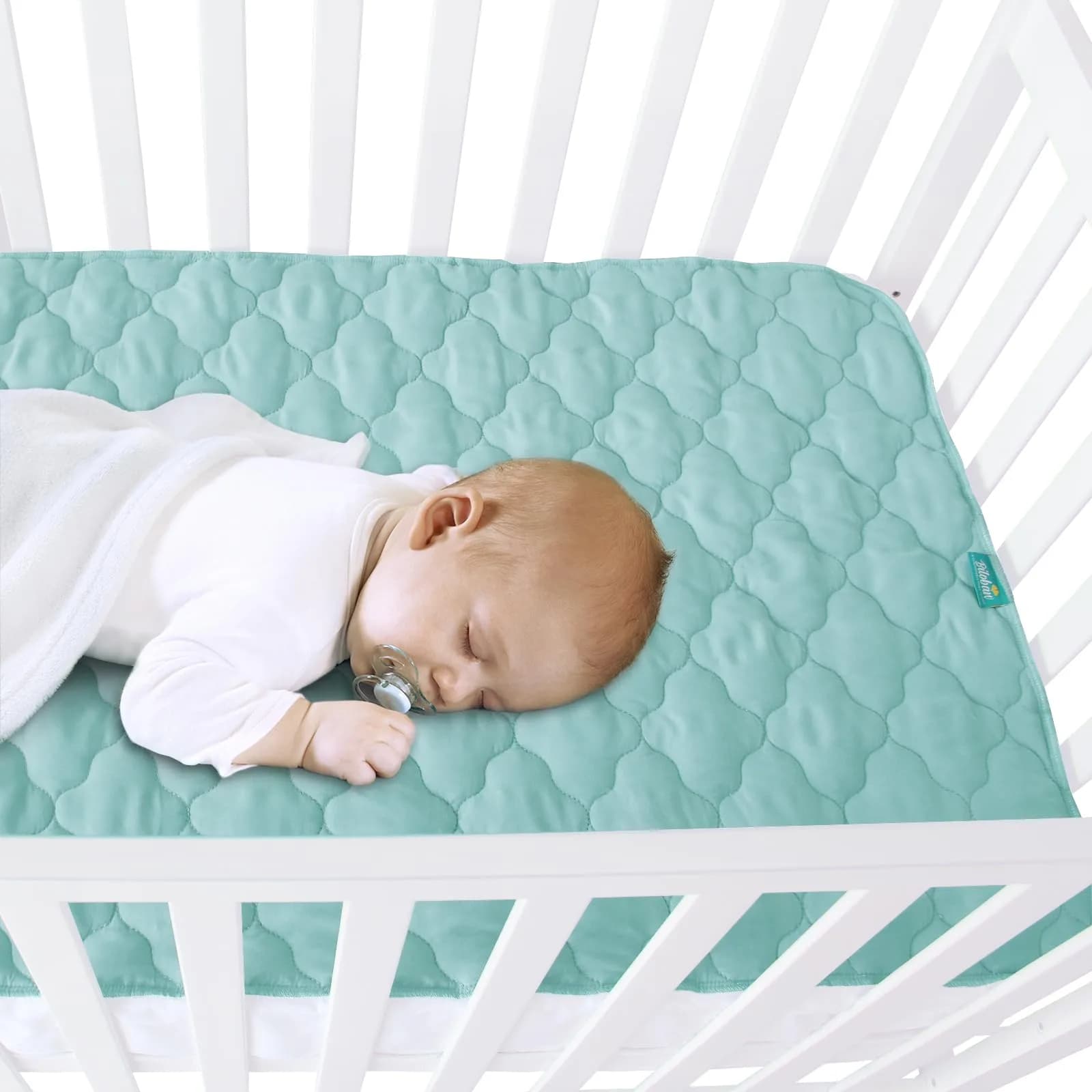 Biloban Waterproof Crib Mattress Protector 28"x52" (71cm x 132cm) | Breathable Quilted Pad for Safe Sleep thumbnail 5
