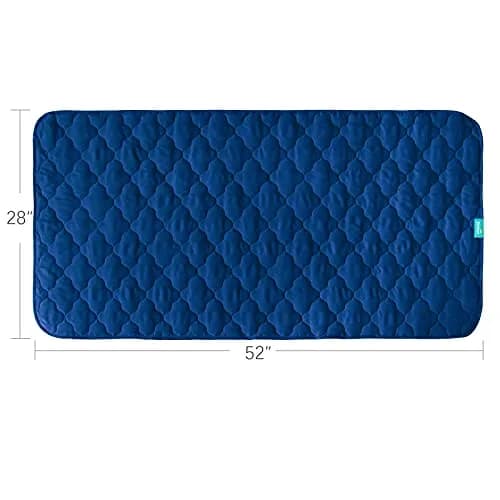 Biloban Waterproof Crib Mattress Protector Pad 52"x28" Navy | Breathable Quilted 4-Layer Design thumbnail 4