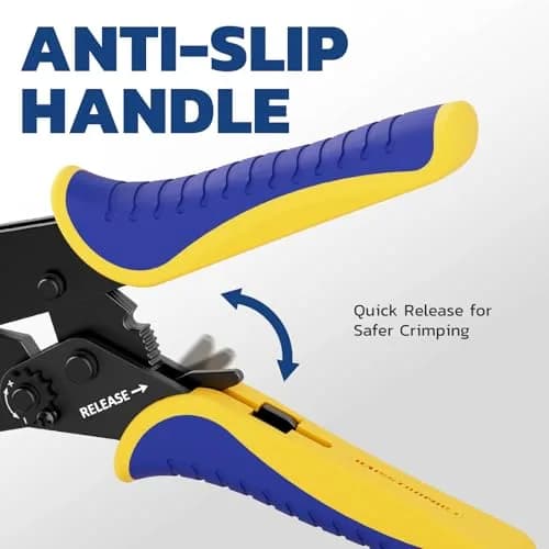 haisstronica Ratchet Crimping Tool for Open Barrel Terminals, AWG 22-10 (550g) | Precision Electrical Wire Crimper thumbnail 6