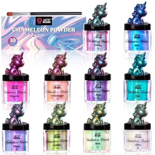LET'S RESIN Chameleon Mica Powder 50g (1.7oz) | 10 Color Shift Pigment Set for Resin Crafts thumbnail 1