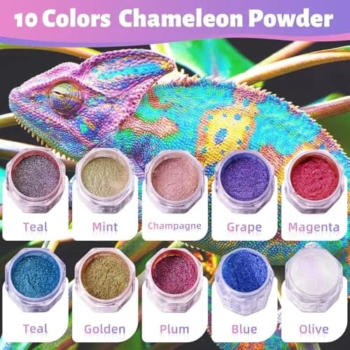 LET'S RESIN Chameleon Mica Powder 50g (1.7oz) | 10 Color Shift Pigment Set for Resin Crafts thumbnail 2