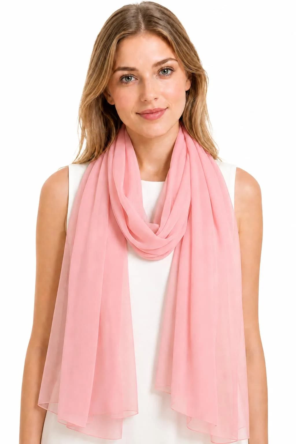 YOUR SMILE Women Lightweight Breathable Solid Color Soft Chiffon Scarf 70x27.5 inches | Elegant Year-Round Accessory