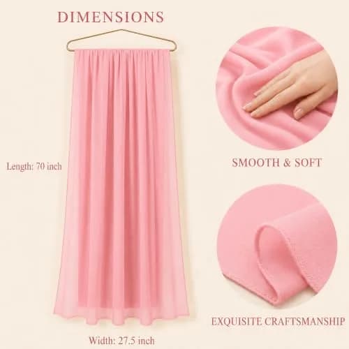 YOUR SMILE Women Lightweight Breathable Solid Color Soft Chiffon Scarf 70x27.5 inches | Elegant Year-Round Accessory thumbnail 6