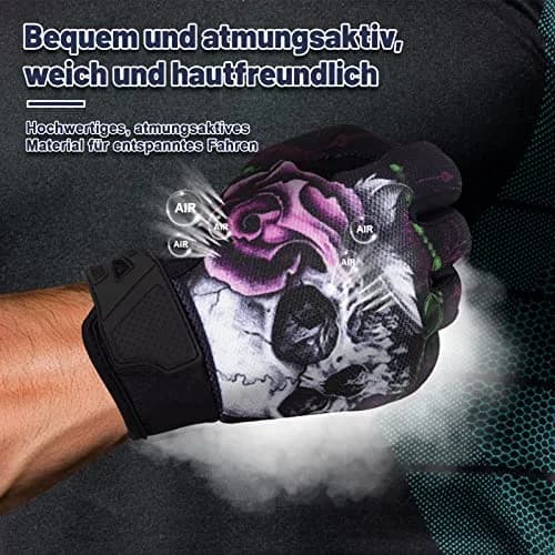 RIGWARL Women's Touchscreen Motorcycle Gloves - Pink, Breathable, Non-Slip, Full Finger for Mountain Bike, Cycling, ATV, MTB | Impact & Abrasion Protection thumbnail 3
