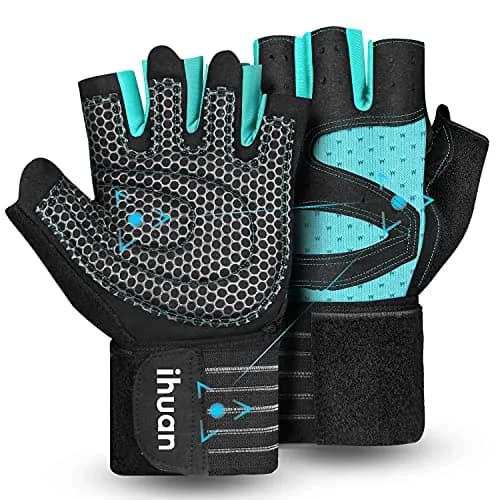 ihuan Ventilated Weight Lifting Gym Gloves with Wrist Support | Full Palm Protection for Men & Women thumbnail 1
