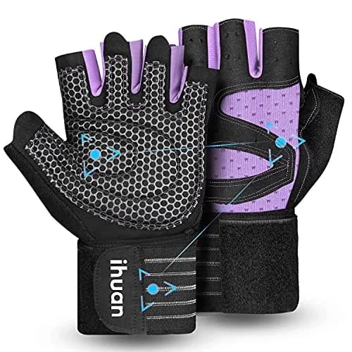 ihuan Ventilated Weight Lifting Gym Workout Gloves with Wrist Wrap Support | Full Palm Protection for Men & Women thumbnail 1
