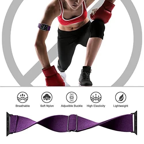 IFCASE Elastic Arm/Ankle Band for Apple Watch 49mm 46mm 45mm 44mm | Breathable Nylon, Adjustable Fit thumbnail 3