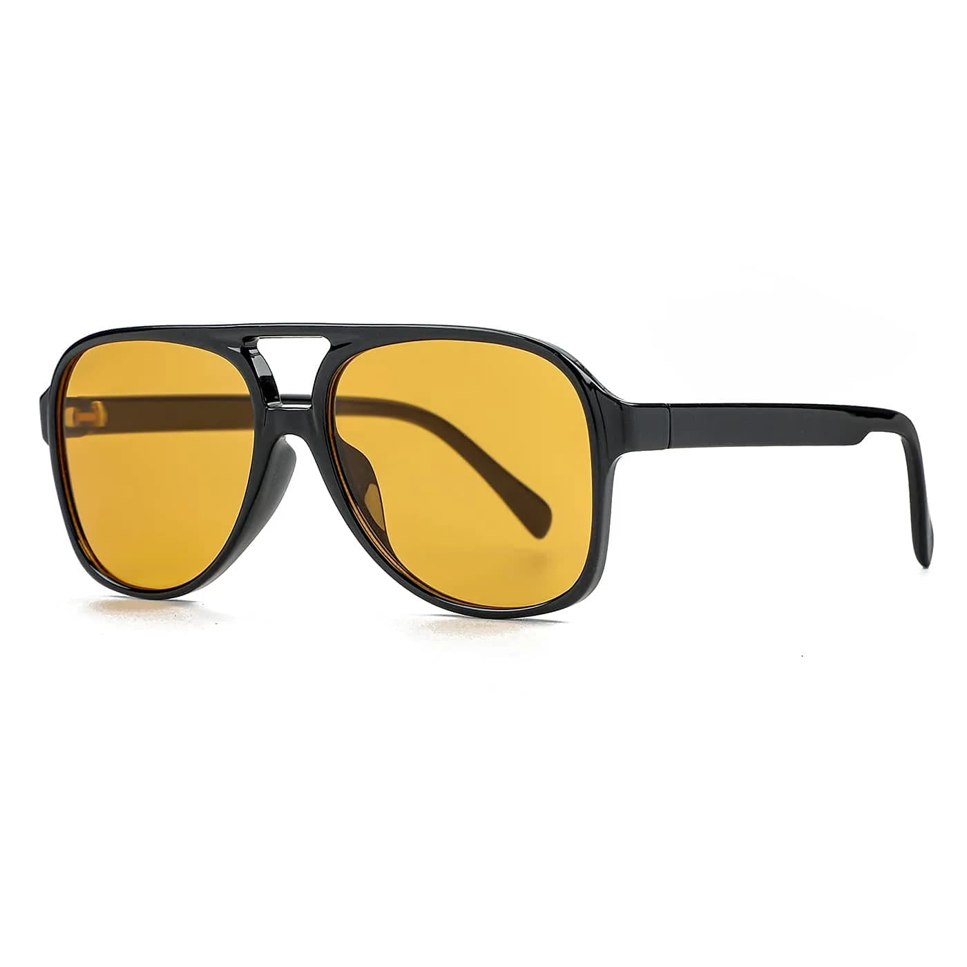 NIDOVIX Polarized Aviator Sunglasses for Men Women 58mm Lens Width | Classic Vintage Style — A1 Black/Orange