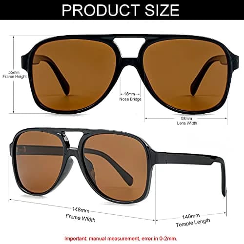 NIDOVIX Polarized Aviator Sunglasses for Men Women 58mm Lens Width | UV400 Protection thumbnail 3