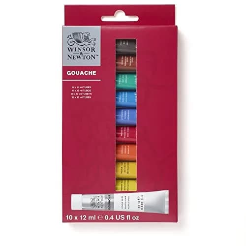 Winsor & Newton Designers Gouache Paint Set 12ml Tubes (10 Colors) | Vibrant Opaque Matte Finish thumbnail 1