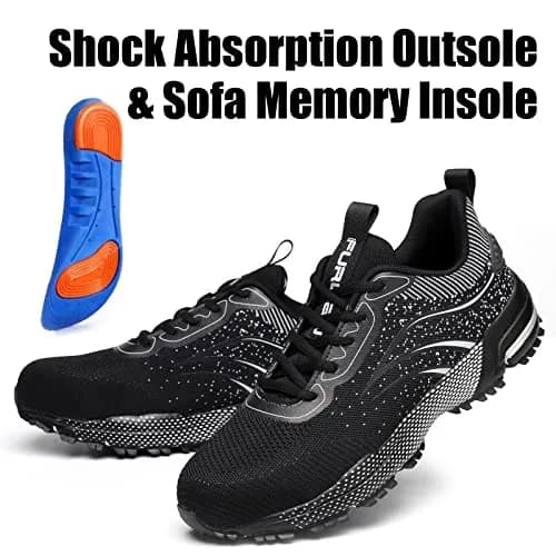 Furuian Steel Toe Shoes for Men & Women 13.5 Women/12 Men | Comfortable Puncture-Resistant Safety Shoes thumbnail 7