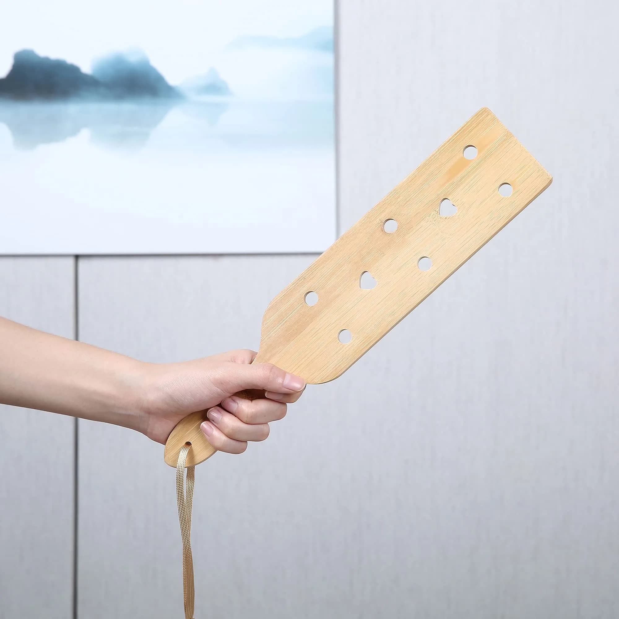DOMG Bamboo Wood Paddle with Airflow Holes, 13.3 Inch (33.7 cm) | Lightweight & Smooth Craft Wood - view 5